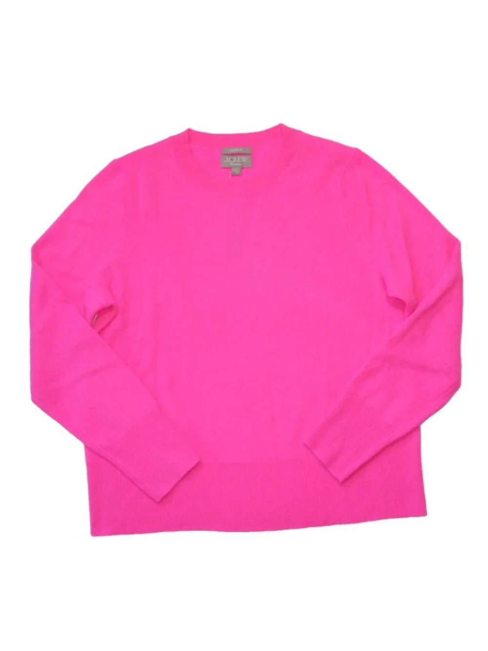 NWT J.Crew BA400 Cashmere Classic-fit Crewneck Sweater in Neon Tulip Pink M